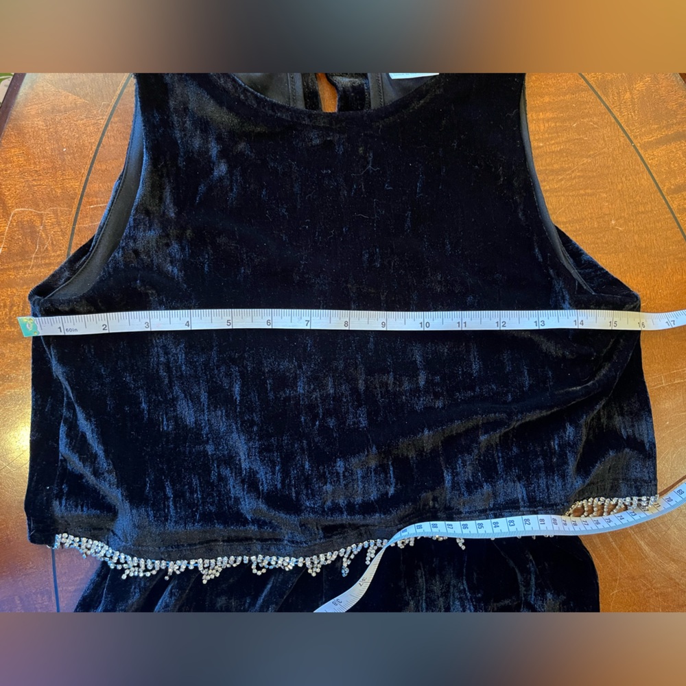 Teenager / Youth Rhinestone Black Velour Jumpsuit by Zara Kids. Stretchy. 11-12 - Picture 9 of 14